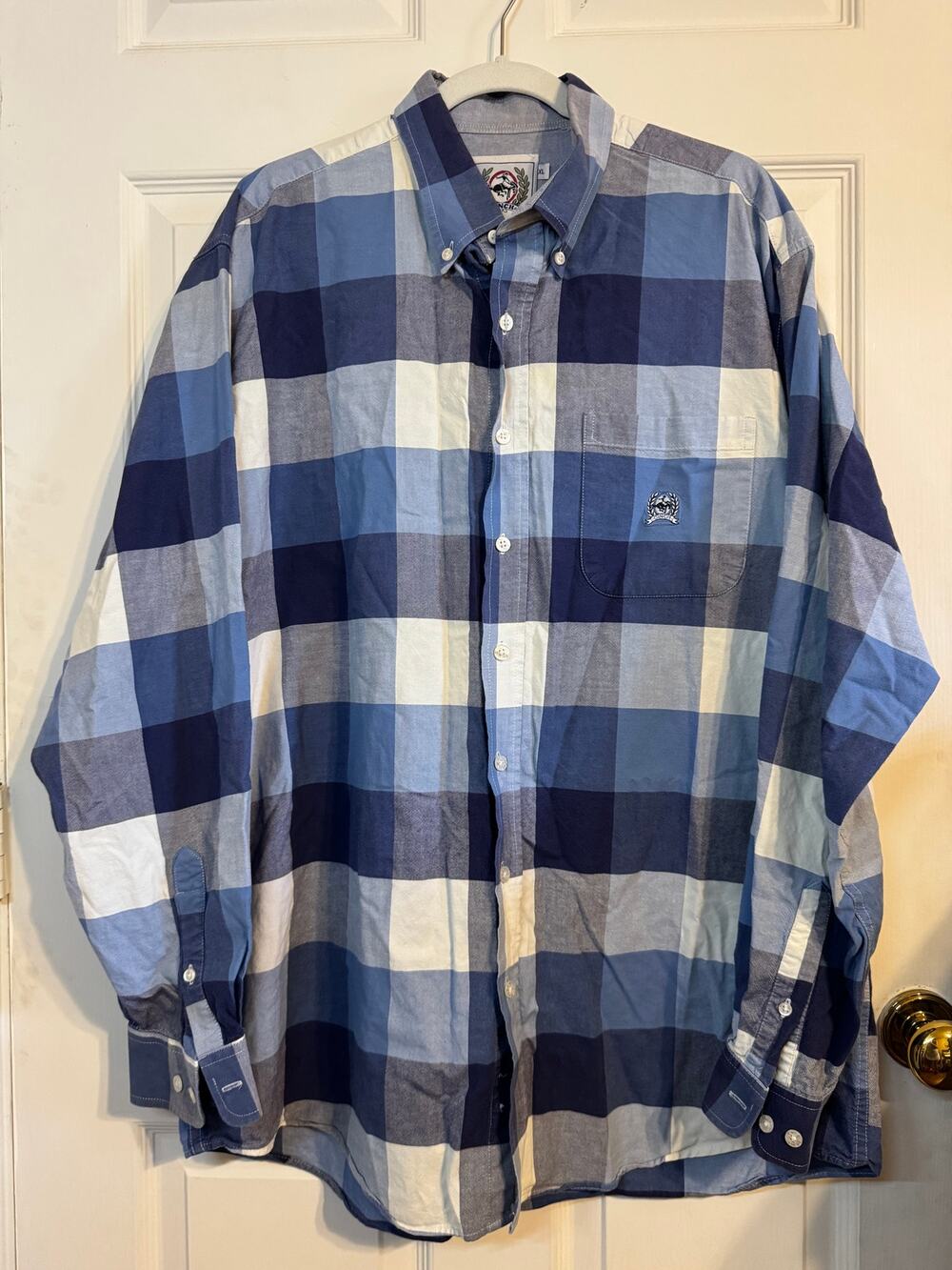 Vintage Cinch Western Button Down Shirt Men's XL Blue Long Sleeve Cowboy Modern